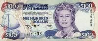 (№1996P-62) Банкнота Багамские острова 1996 год "100 Dollars"