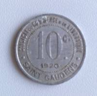 (№1920) Монета Франция 1920 год 10 Centimes (Профсоюз дю Коммерс амп)