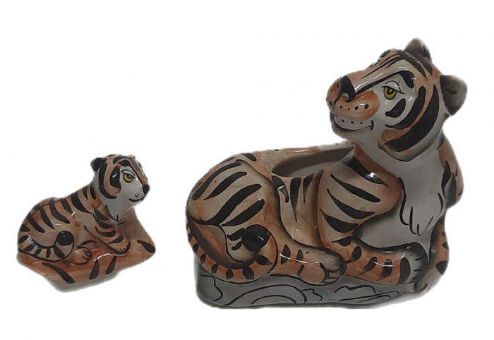 Коробка для чая &quot;Тигры&quot;, керамика (сост. на фото)