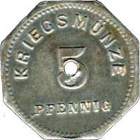 (№1917) Монета Германия 1917 год 5 Pfennig