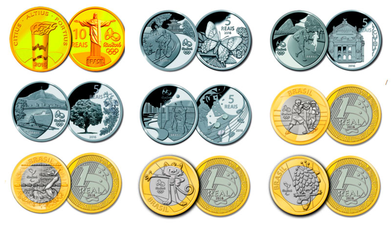 Бразилия, Олимпийские игры, монеты