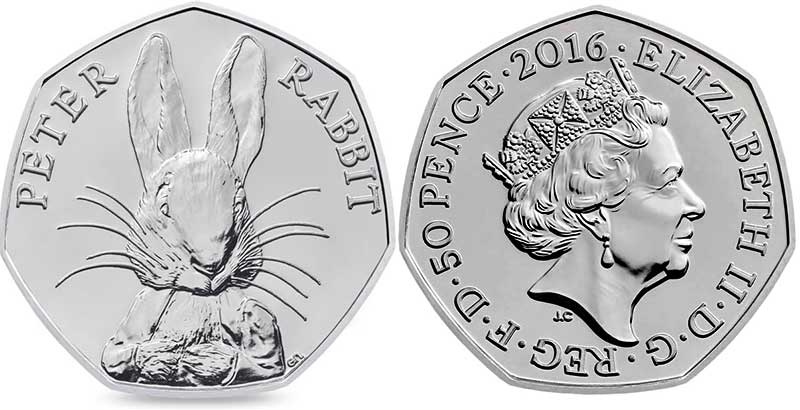 Персонаж сказки Беатрис Поттер появился на британских монетах