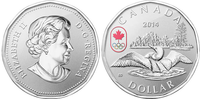 Канадская монета к Олимпиаде в Сочи