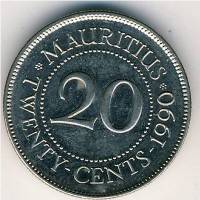 (№1987km53) Монета Маврикий 1987 год 20 Cents