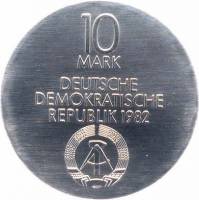 () Монета Германия (ГДР) 1982 год 10 марок ""  Биметалл (Серебро - Ниобиум)  UNC