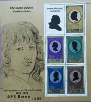 (1982-081) Блок марок  Северная Корея "Картины"   Иоганн Вольфганг фон Гете III Θ