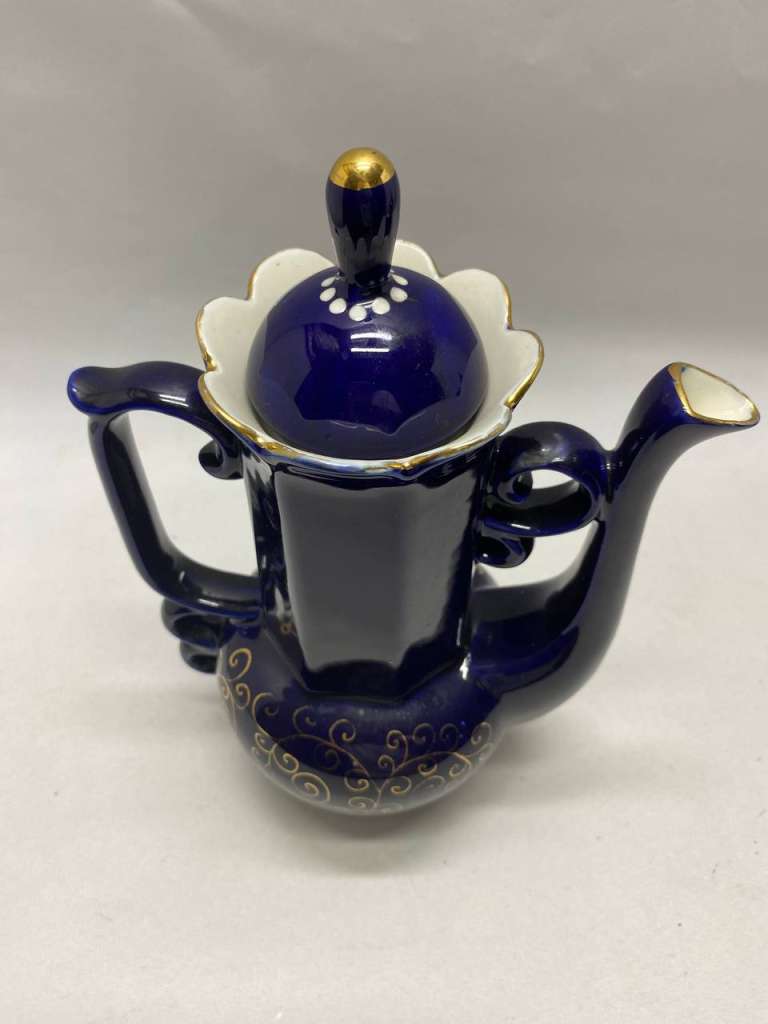 Кувшин кобальт позолота Возрождение 26 см