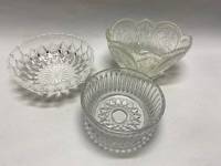 Салатник хрусталь, 3 шт, 1 ладья и 2 круглых