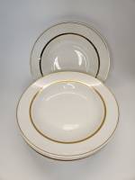 Тарелки 6 шт суповые большие ЗИК Конаково белые с золотой полоской 