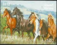 (№2013-150) Блок марок Иордания 2013 год "Лошади equus ферусом caballus", Гашеный