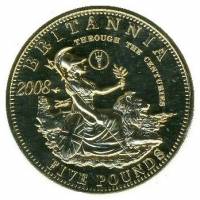 (2010) Монета Тристан да Кунья 2010 год 5 фунтов "Британия через столетия 2008"  Позолота Медно-нике