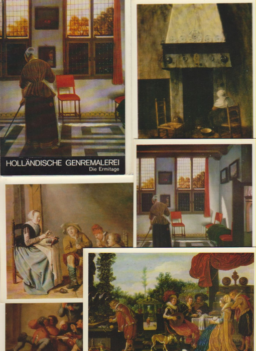 Набор открыток &quot;Голландская жанровая живопись&quot;,  16 шт., 1973 г.
