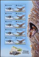 (№1999-882) Лист марок Гибралтар 1999 год ""Бритиш Аэроспейс" Харриер II ОБЩИЕ GR7 Пустельга Фалько 