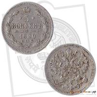 (1890, СПБ АГ) Монета Россия-Финдяндия 1890 год 5 копеек  Орел C, Ag500, 0.9г, Гурт рубчатый Серебро