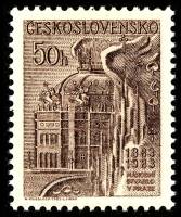 (1983-041) Марка Чехословакия "Здание"    100-летие Национального театра в Праге II Θ