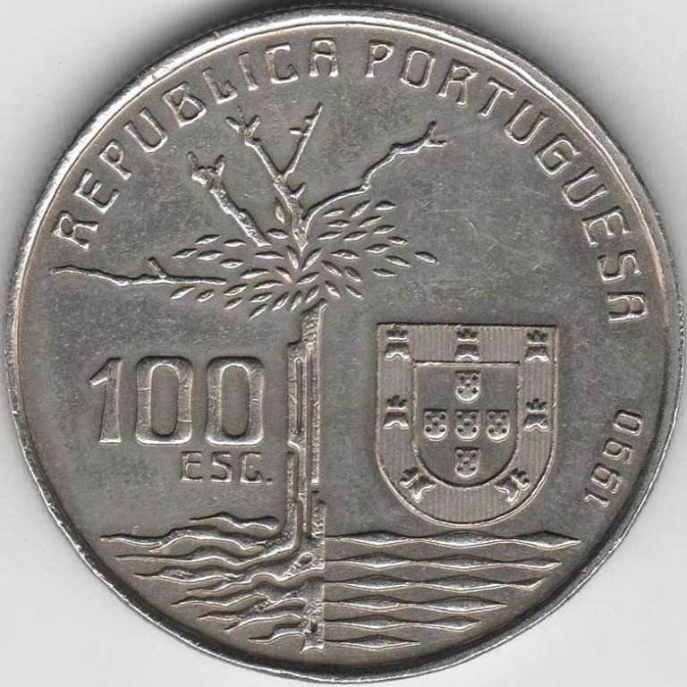 (1990) Монета Португалия 1990 год 100 эскудо &quot;Камилу Каштелу Бранку&quot;  Медь-Никель  UNC