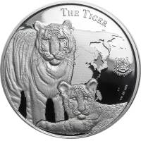 (2015) Монета Остров Ниуэ 2015 год 1 доллар "Тигр"  Серебро Ag 999  PROOF
