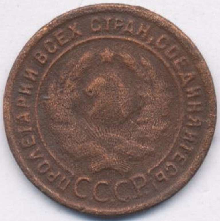1924 Монета СССР 1924 год 1 копейка  Медь  F