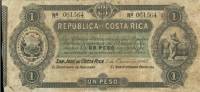 (№1865P-101a) Банкнота Коста-Рика 1865 год "1 Peso"