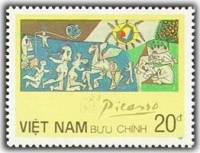 (1987-089a) Марка Вьетнам "Мир"  Без перфорации  Картины Пикассо III Θ