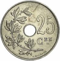 (№1910km69) Монета Бельгия 1910 год 25 Centimes (Фламандские легенды)