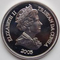 () Монета Тристан да Кунья 2005 год 1 крона ""   PROOF