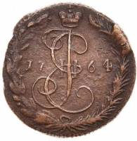 (1764, ЕМ) Монета Россия-Финдяндия 1764 год 1/2 копейки   Деньга Медь  VF