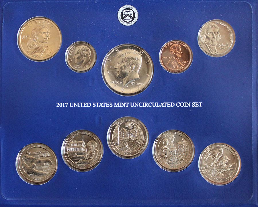 (2017pd, 20 м.) Набор США 2017 год   UNC