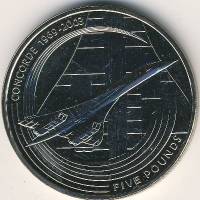 () Монета Остров Олдерни 2003 год 5 фунтов ""   PROOF