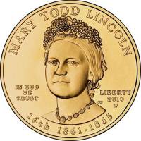 (017w) Монета США 2010 год 10 долларов "Мэри Линкольн" 2010 год  PROOF