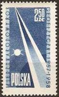 (1958-018) Марка Польша "Ракета и спутник" , II Θ