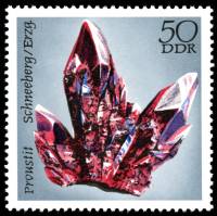 (1972-012) Марка Германия (ГДР) "Прустит"    Минералы III Θ