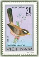 (1978-006) Марка Вьетнам "Китайский хвамэй"   Певчие птицы III Θ
