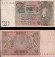 (1924-1929) Банкнота Германия 1929 год 20 марок "Вернер фон Сименс"   VF