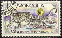 (1985-015) Марка Монголия "Самка с детенышами"    Снежные барсы III Θ