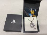 Колье цепочка с подвеской хрустальный камень, Preciosa, Чехия