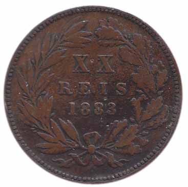 () Монета Португалия 1883 год   &quot;&quot;     VF