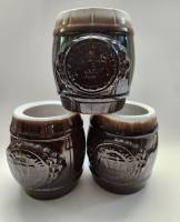 Бочонок 3 шт Алтайский мед Усть-Каменогорская обливная керамика без крышки