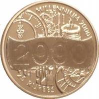 () Монета Сейшельские острова 2000 год 25  ""   Биметалл (Платина - Золото)  UNC