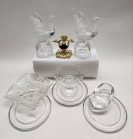Статуэтки Гусь 2 шт Пепельница башмачок Подставки для кружек 3 шт Подсвечник стекло 9 предметов 