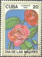 (1985-040) Сцепка (2 м) Куба "Роза красная"    Цветы III Θ