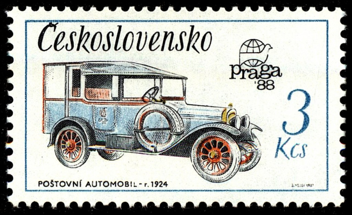 (1987-020) Марка Чехословакия &quot;Автомобиль&quot;    Международная выставка марок Прага '88 III Θ