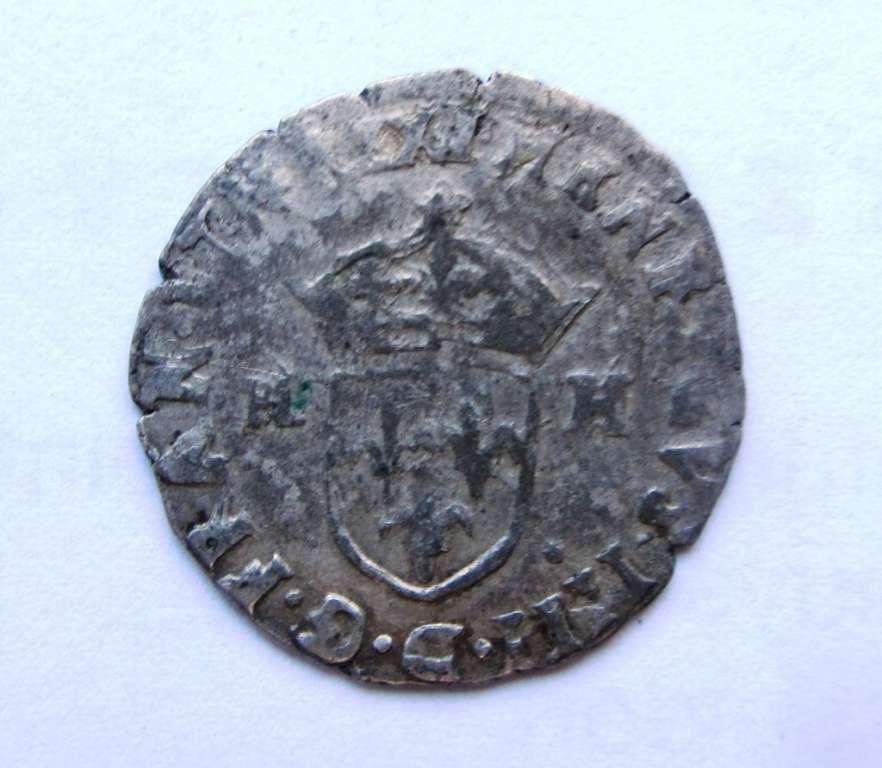 (№1591) Монета Франция 1591 год 1 Douzain