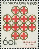 (1969-001) Марка Чехословакия "Красный Крест" ,  III Θ