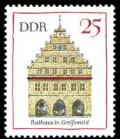 (1968-049) Марка Германия (ГДР) "Ратуша Грайфсвальда"    Архитектура ГДР II Θ