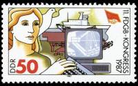 (1987-031) Марка Германия (ГДР) "Наука"    Съезд партии III Θ