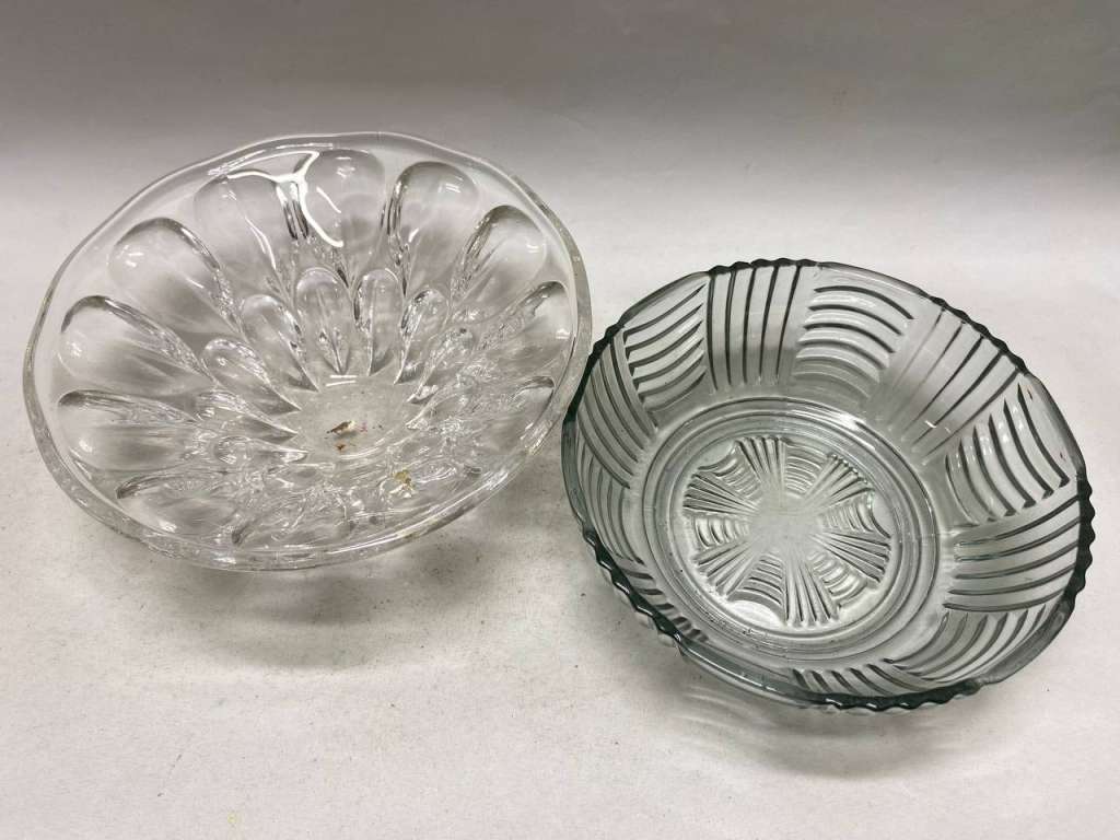 Салатник фруктовница, хрусталь, стекло, 2 шт