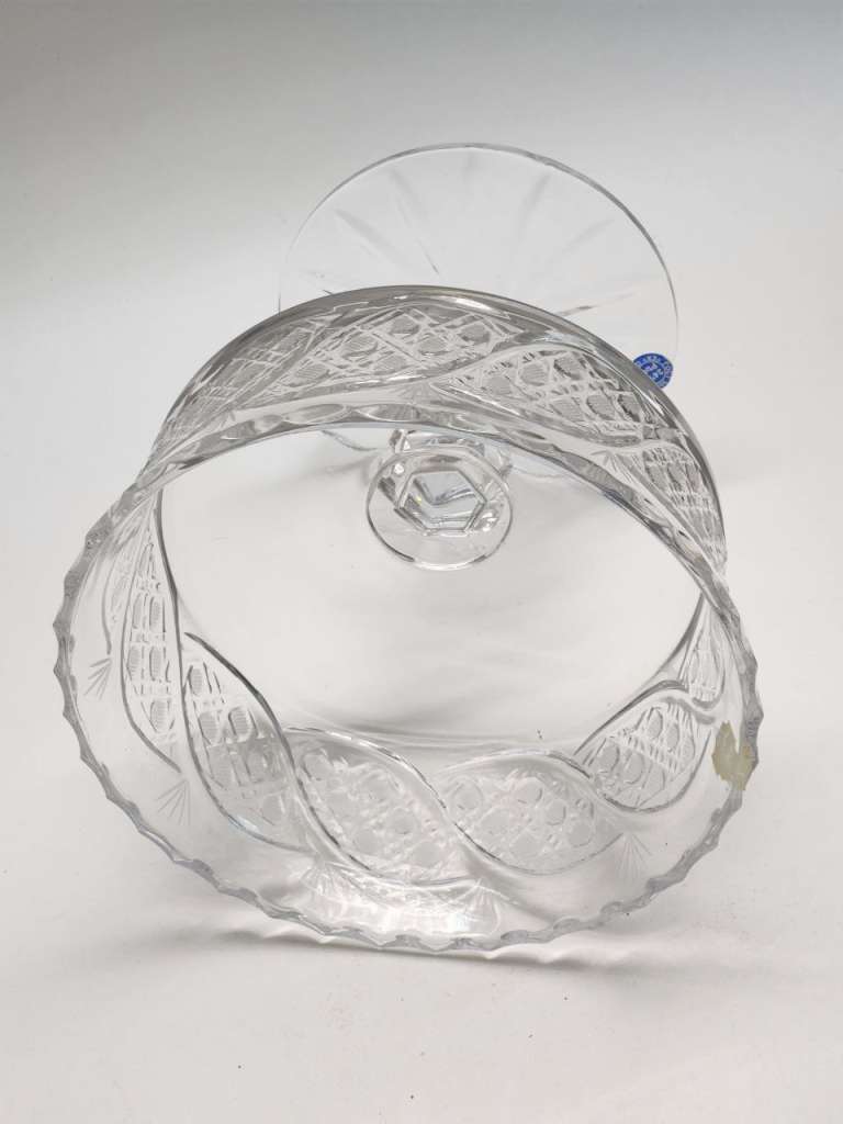 Фруктовница - ваза большая на ножке Гусь - Хрустальный Шведка