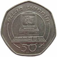 (1989) Монета Остров Мэн 1989 год 50 пенсов "Гимн мэнского народа"  Медь-Никель  XF