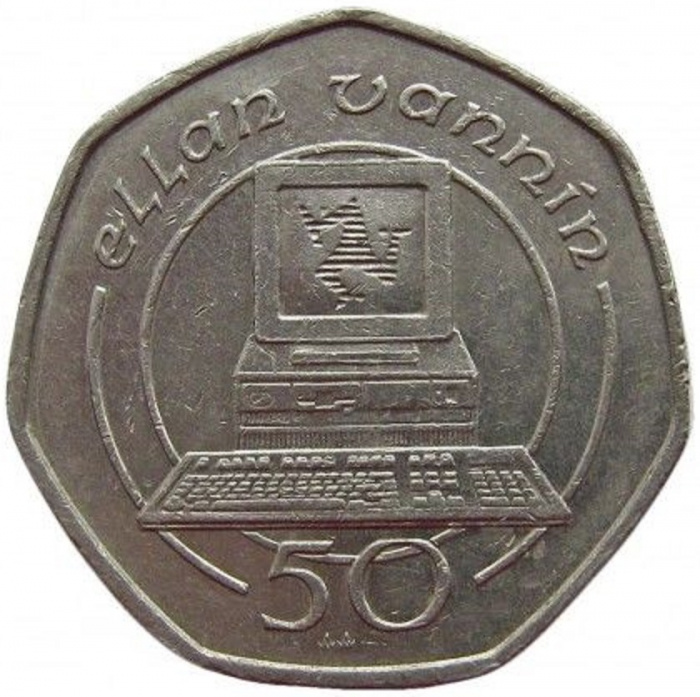 (1989) Монета Остров Мэн 1989 год 50 пенсов &quot;Гимн мэнского народа&quot;  Медь-Никель  XF